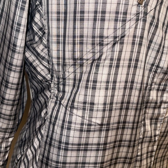 NAU XSmall Women's Taupe/Black Plaid Asymmetric Snap Closure Jacket - Picture 6 of 10